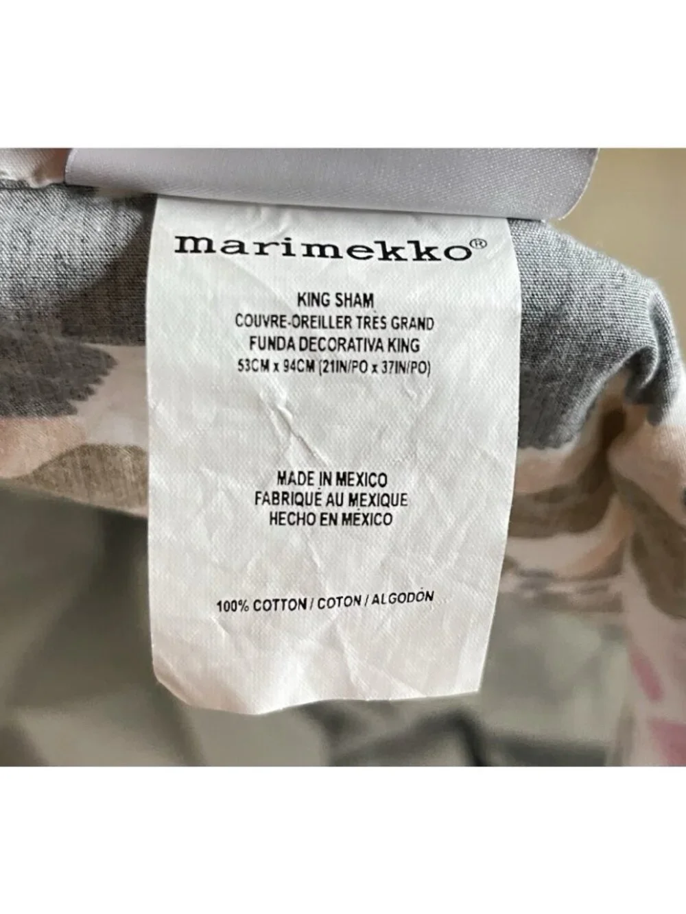 Marimekko Pieni Letto King Shams Pair 100% Cotton Botanical Floral Mexico Floral